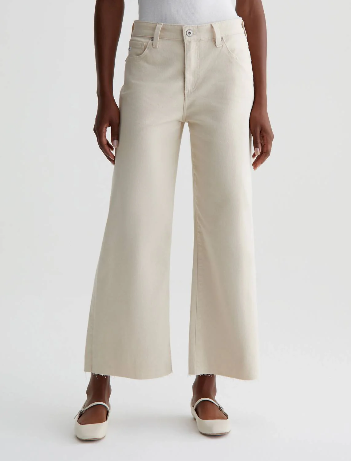 Saige Wide Leg Crop Jean In Opal Stone