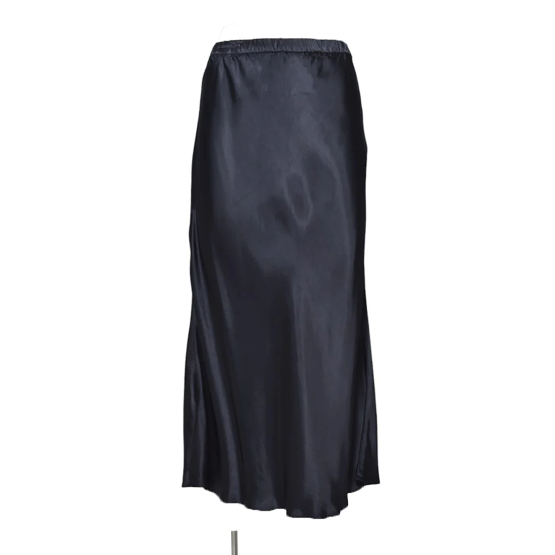 Glossy Pure Viscose Satin Midi Pencil Skirt
