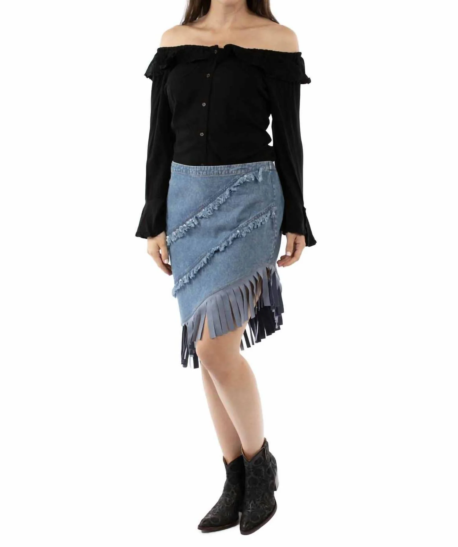 Fringe Skirt In Blue