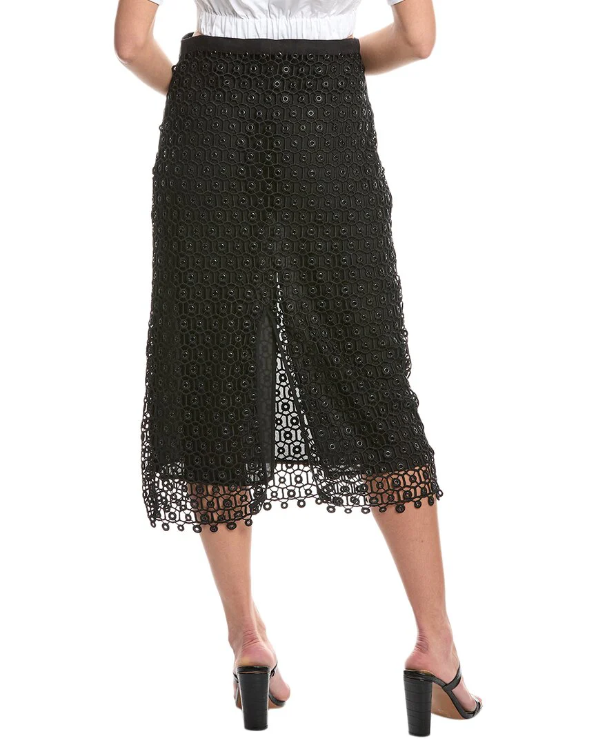 SIMKHAI Karolina Linen-Blend Midi Skirt