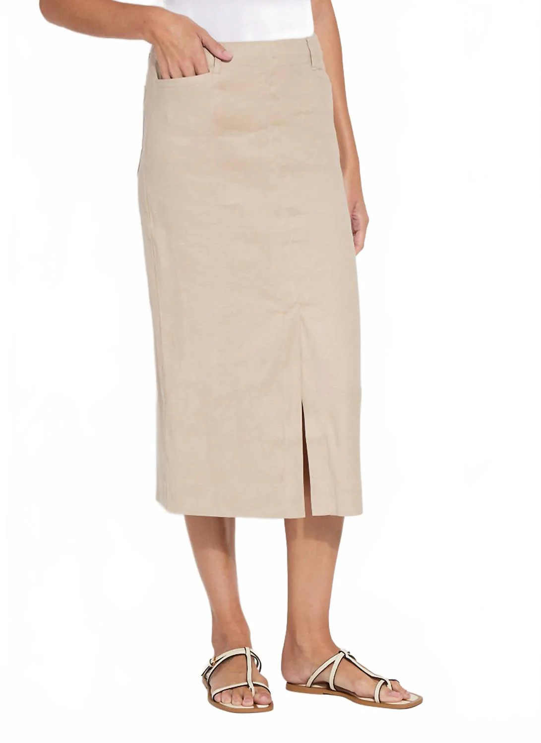 Nixie Linen Long Pencil Skirt