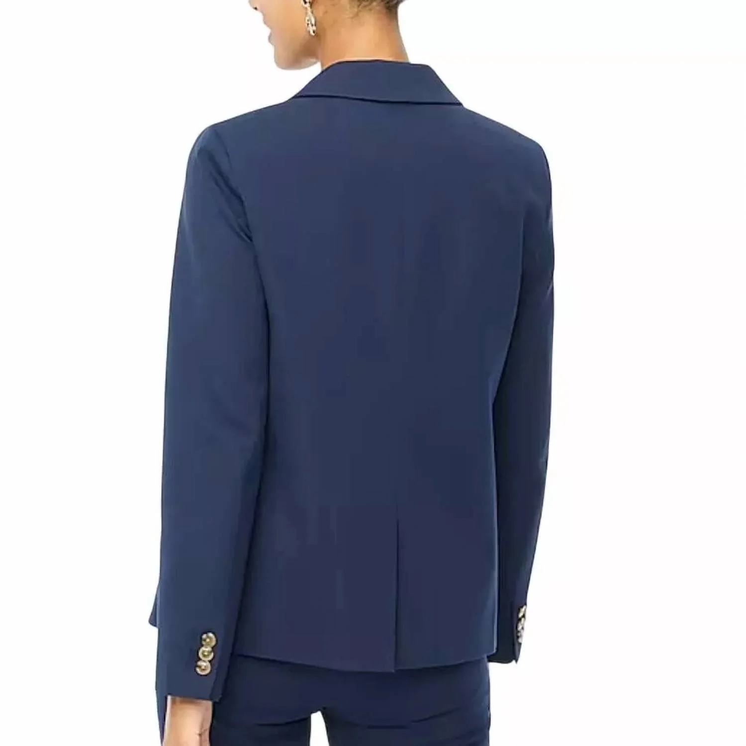 Cotton-Blend Two-Button Blazer In Navy