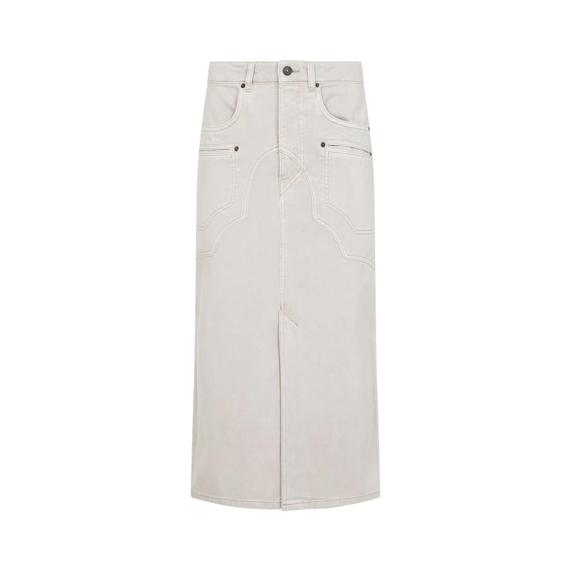 Britt Ecru Cotton Midi Skirt