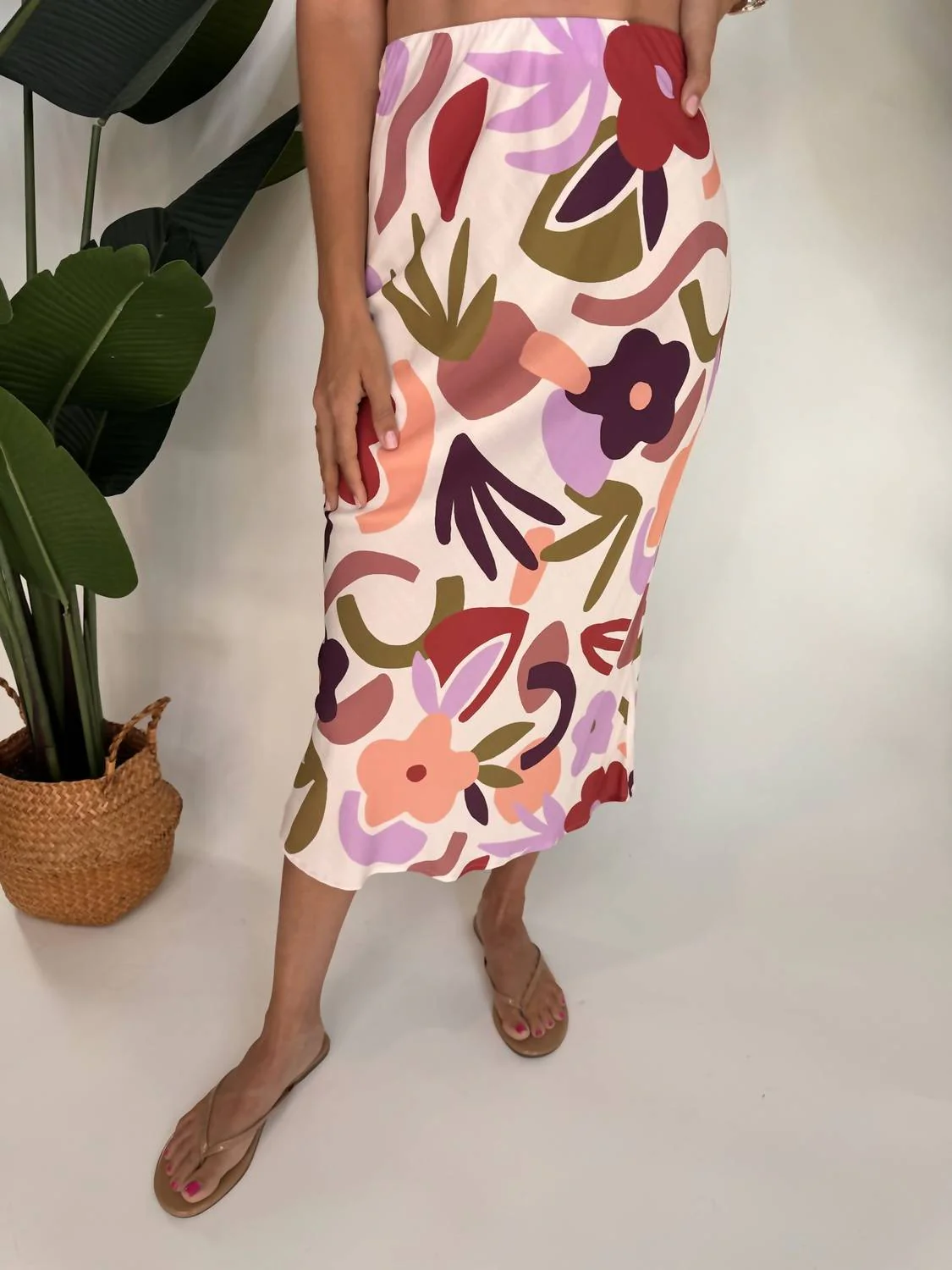 Rayssa Midi Skirt In Pink Floral