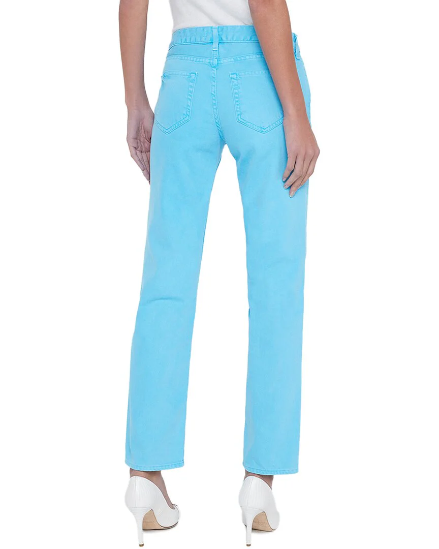 L’AGENCE Nevia Low-Rise Slouch Straight Aqua Distress Jean