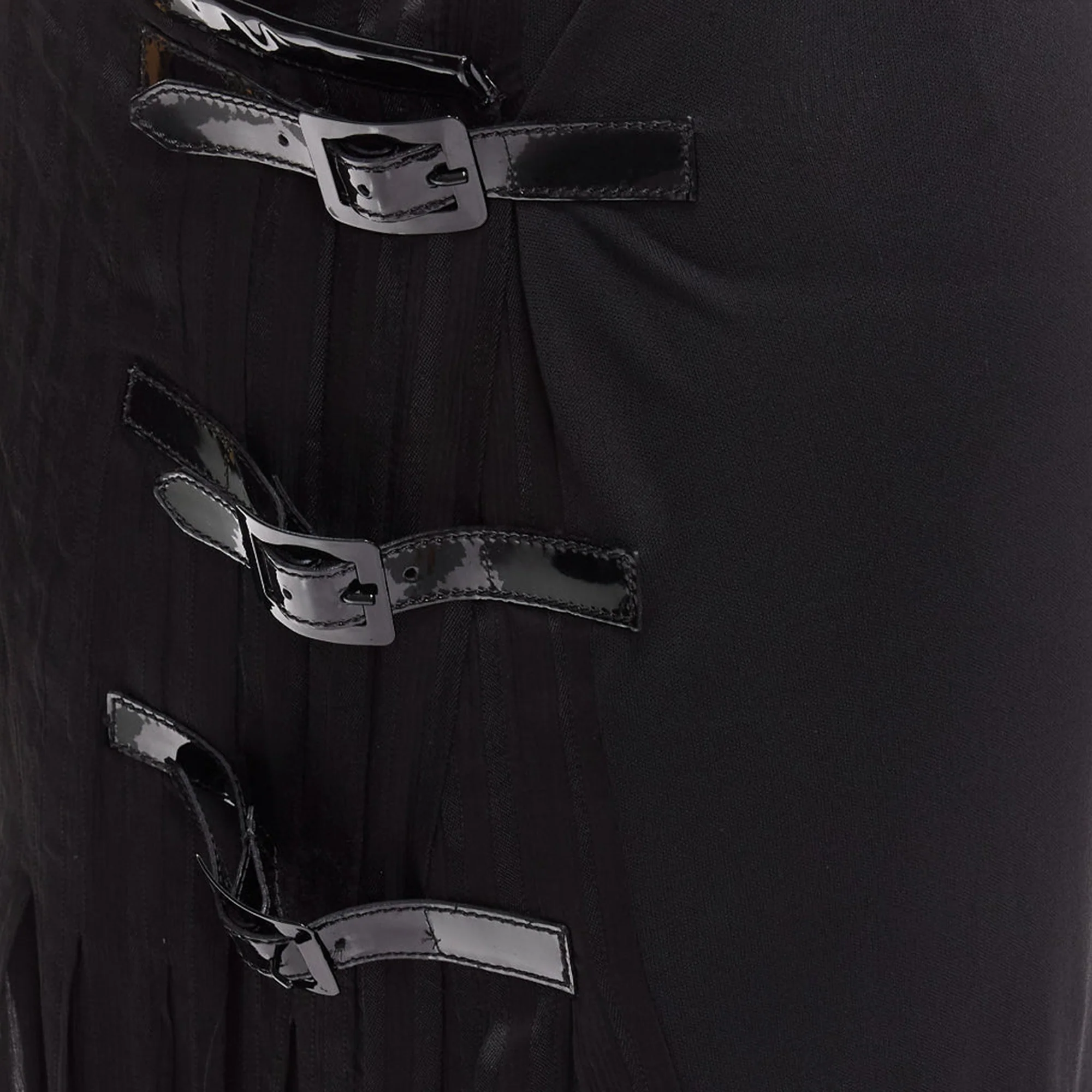 Jean Paul Gaultier Femme Bondage Buckle Detail Plisse Skirt