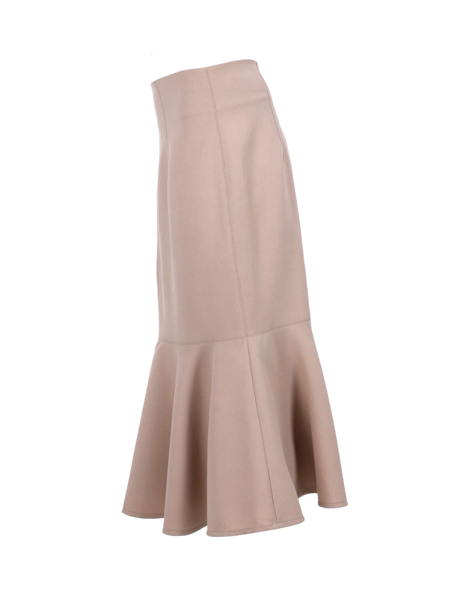 Philosophy Di Lorenzo Serafini High Waist Peplum Skirt in Beige Polyester