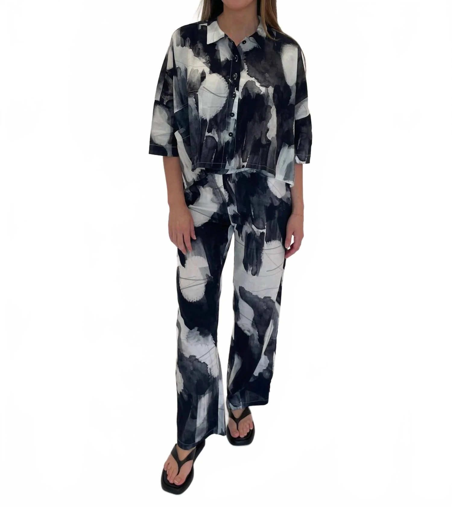 Alice Printed Pants In Black/white