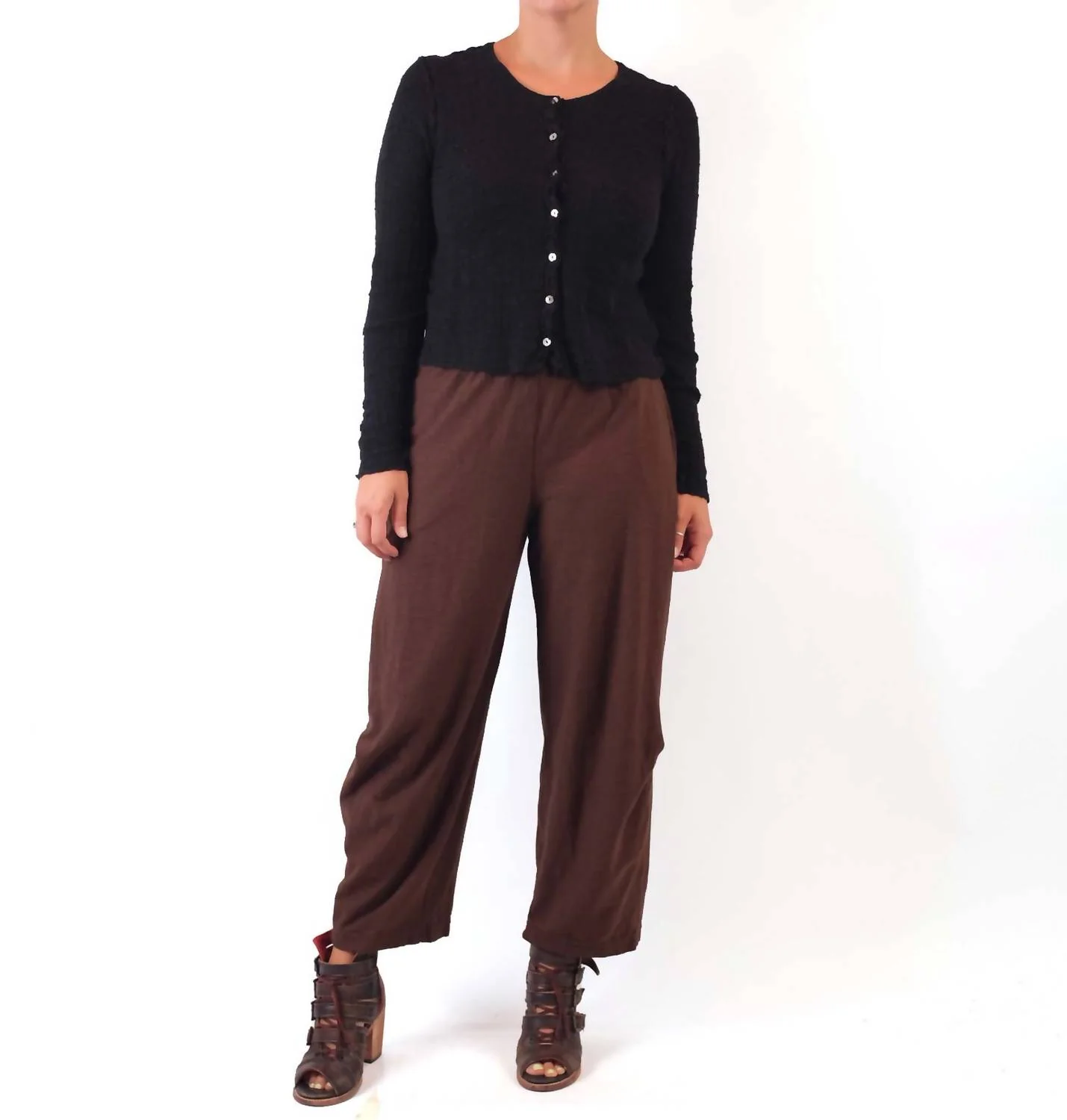 Tuck Straight Leg Pants In Mahogany