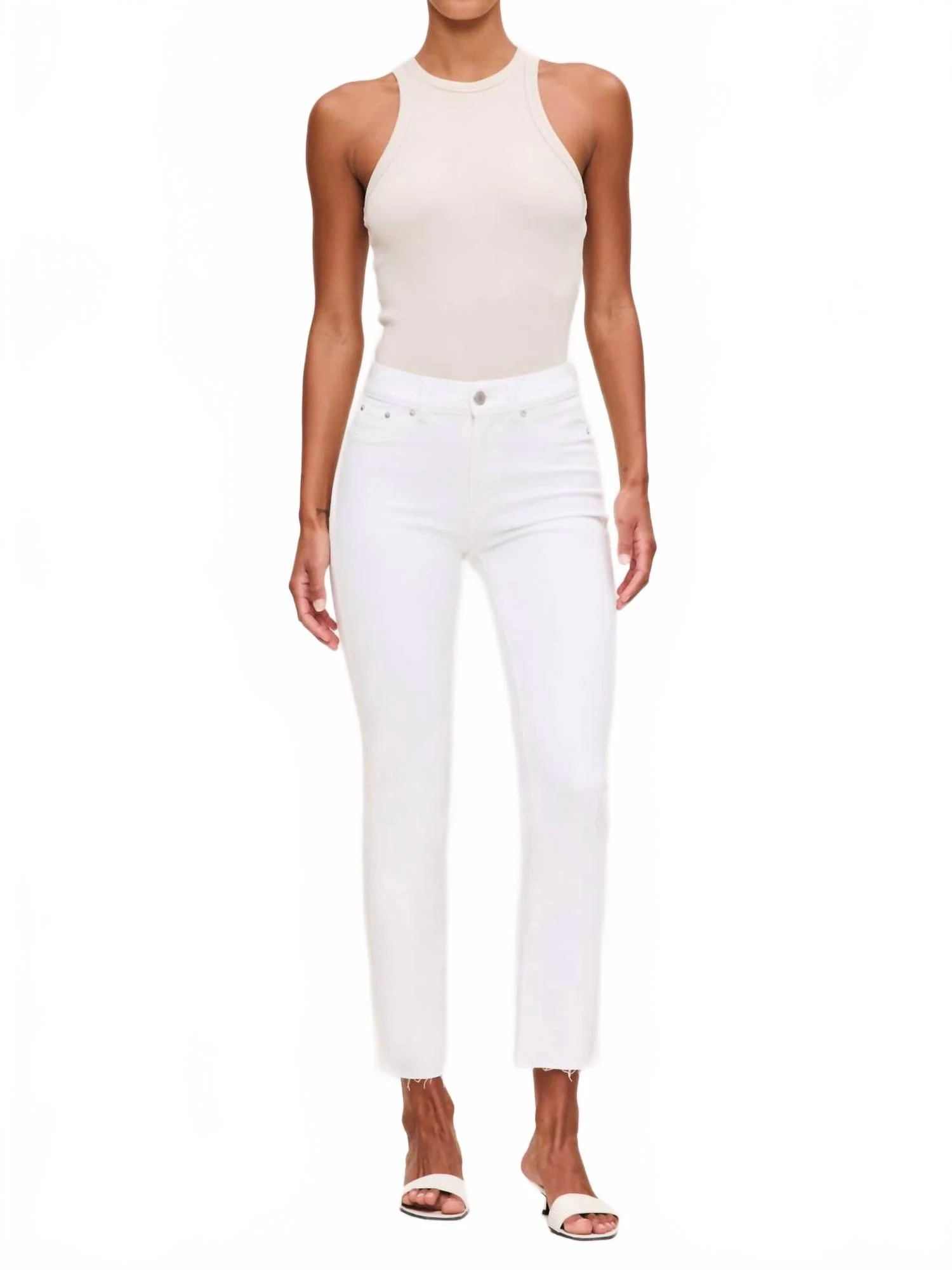 Mara Straight Jean In White Stripe