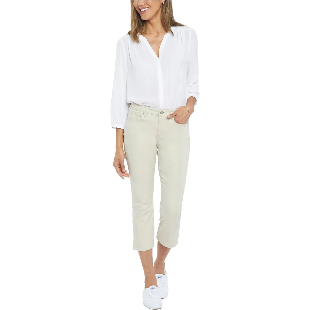 Chloe Womens Side Slit Skinny Capri Jeans