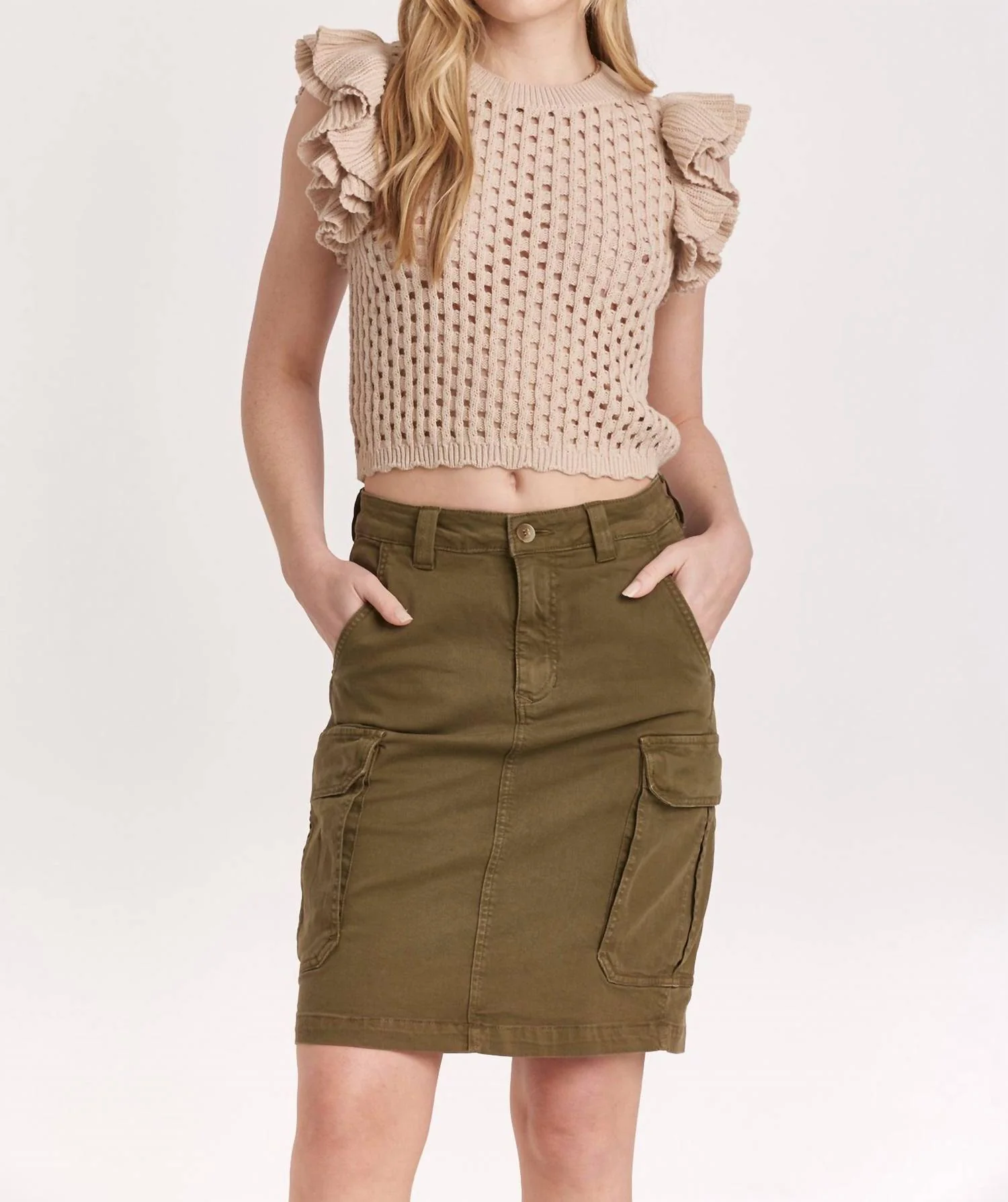 Midi Cargo Pocket Skirt In Vineyard