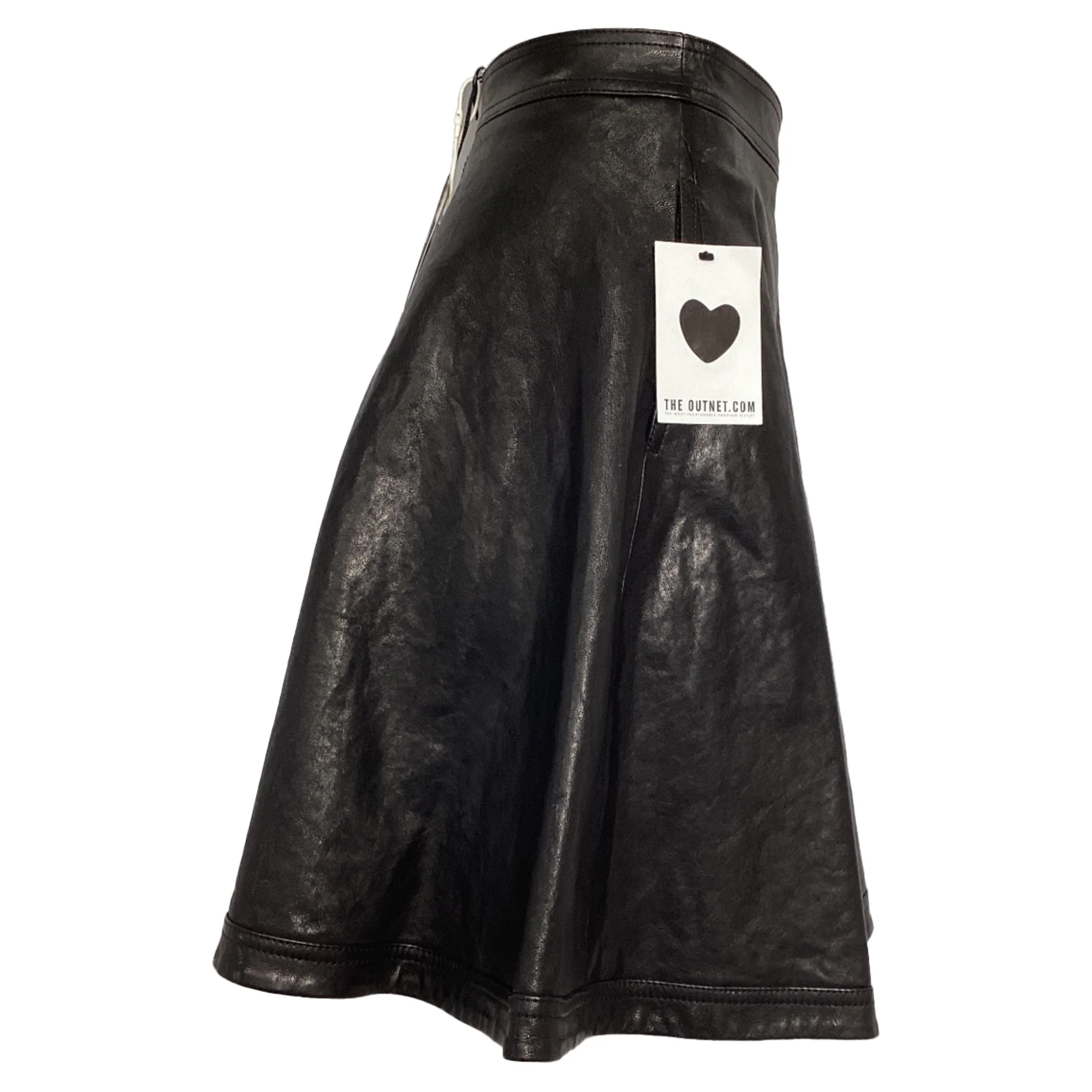 Diane von Furstenberg Riley Skirt in Black Leather