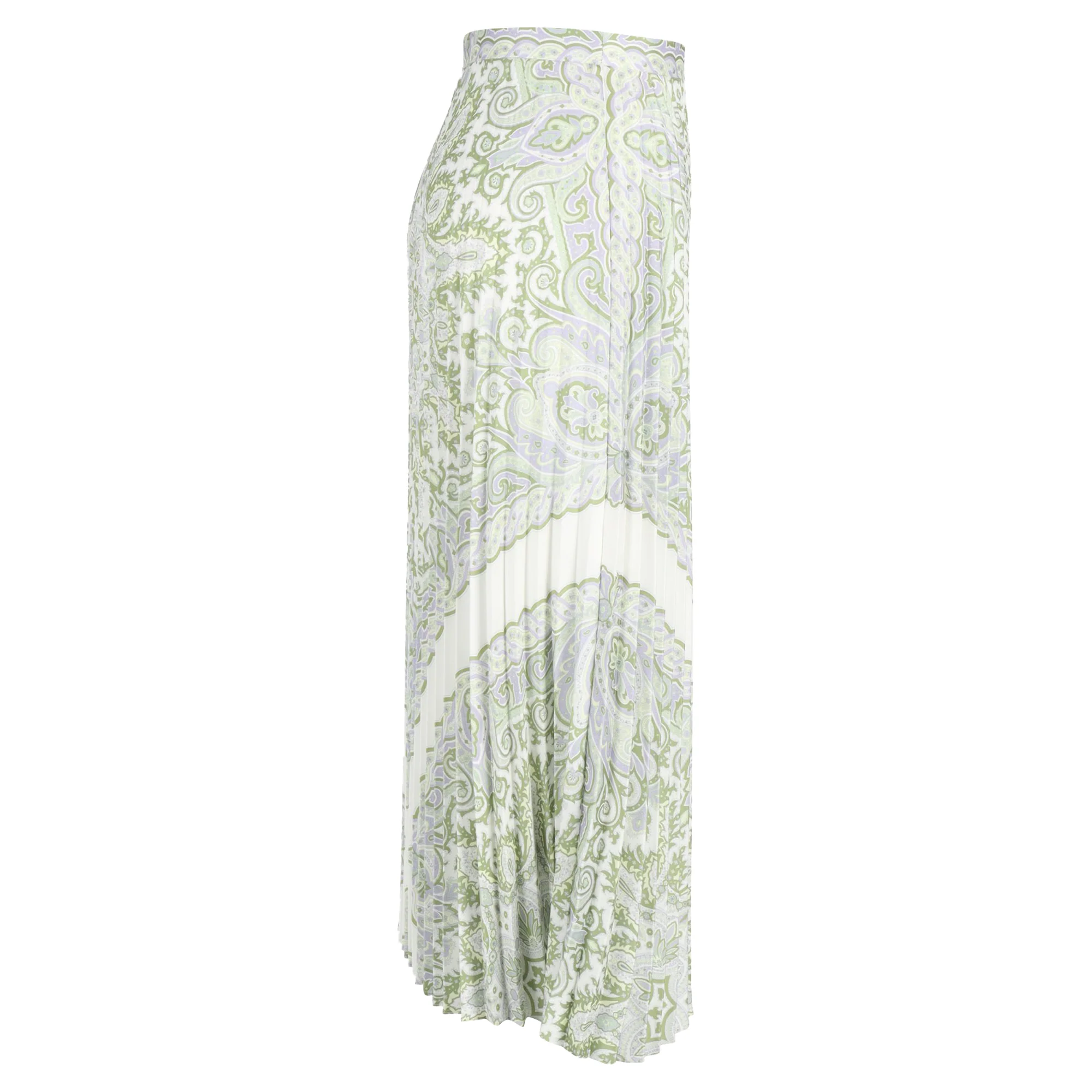 Sandro Paris Pleated Print Midi Skirt in Multicolor Viscose