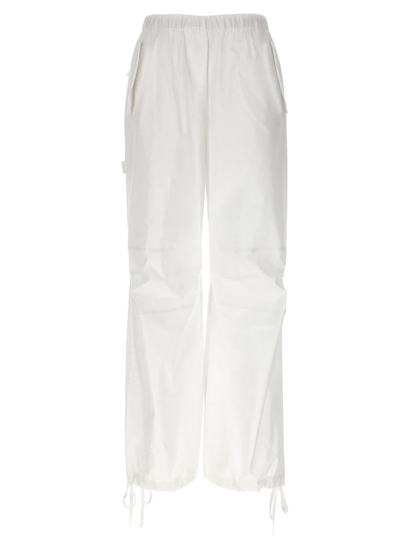Relaxed Fit White Cargo Trousers