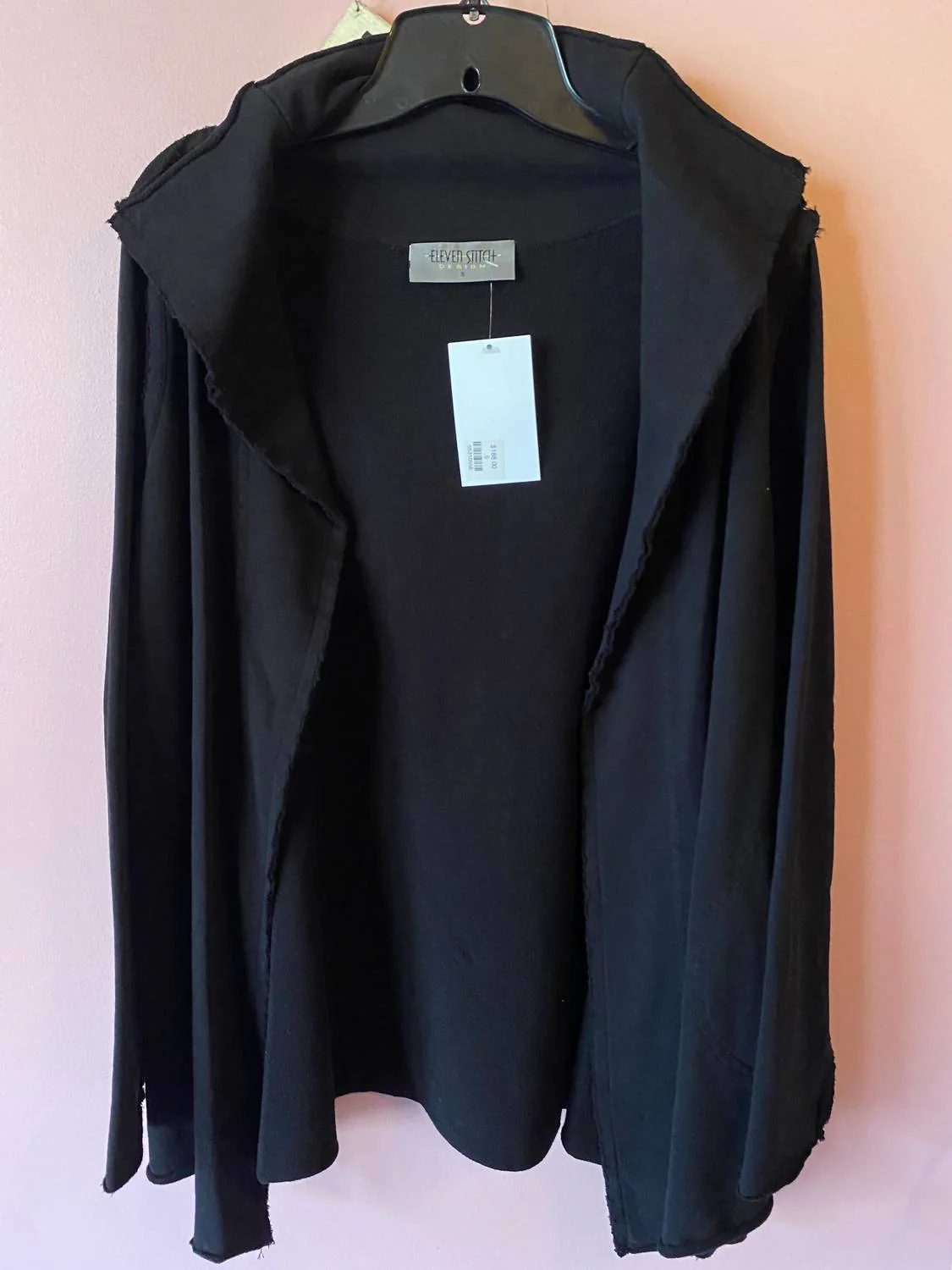 Rib Out Pull On Jacket In Black