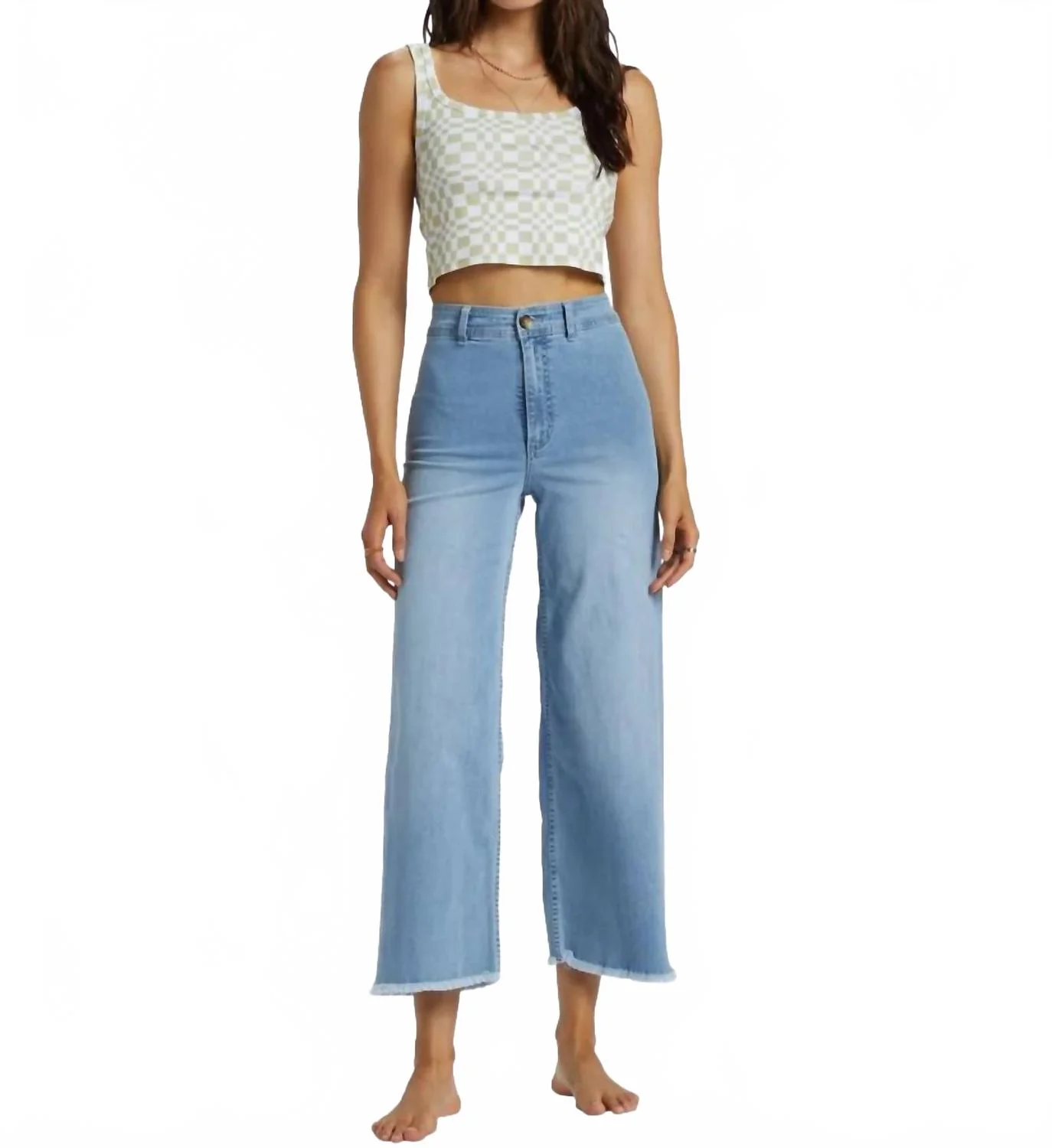 Free Fall Indigo Wide Leg Pants In Surf Spray