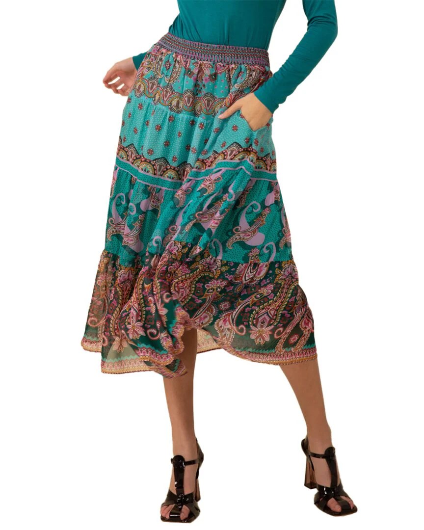 Hale Bob Maliyah Silk-Blend Skirt