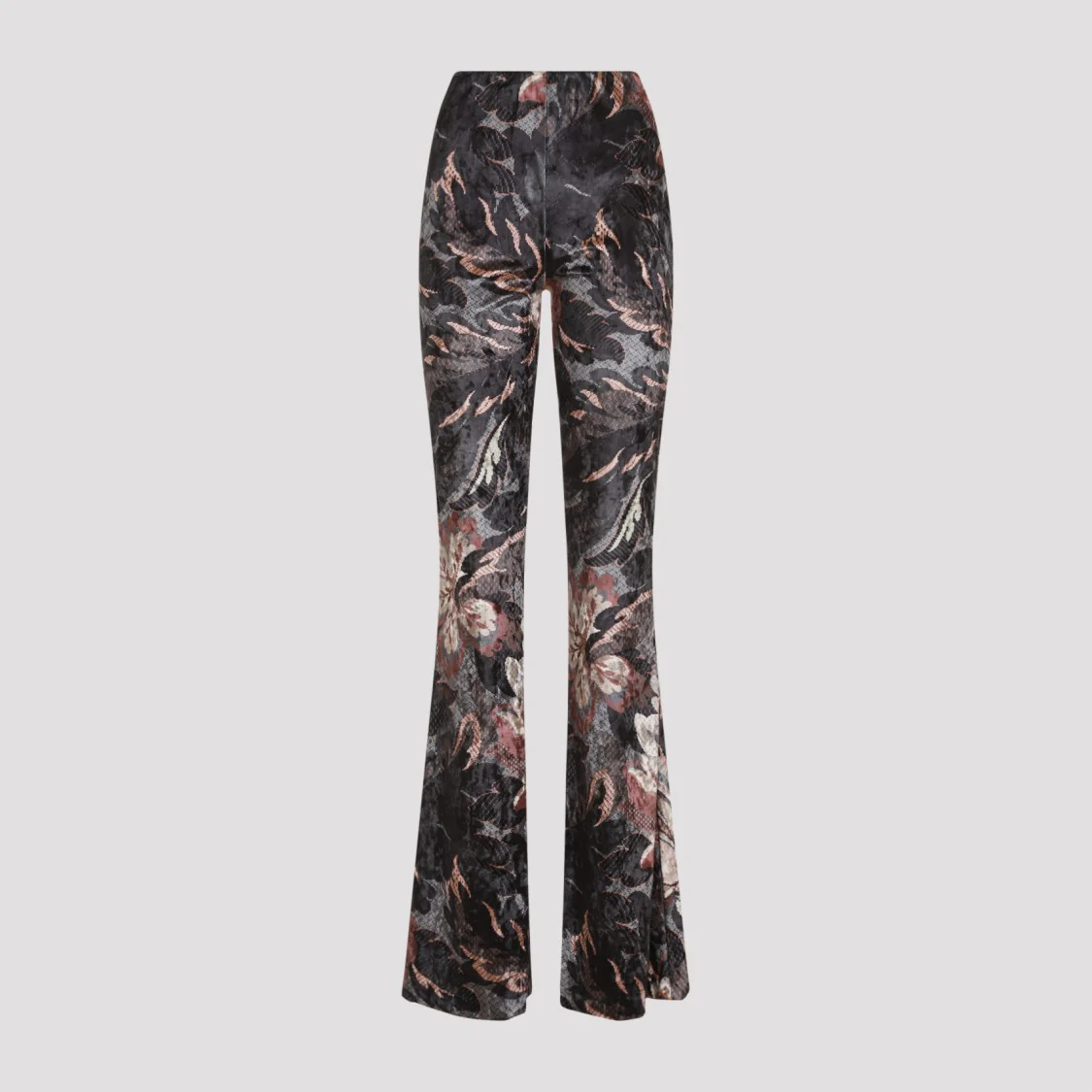 Flared Grey Polyester Pants