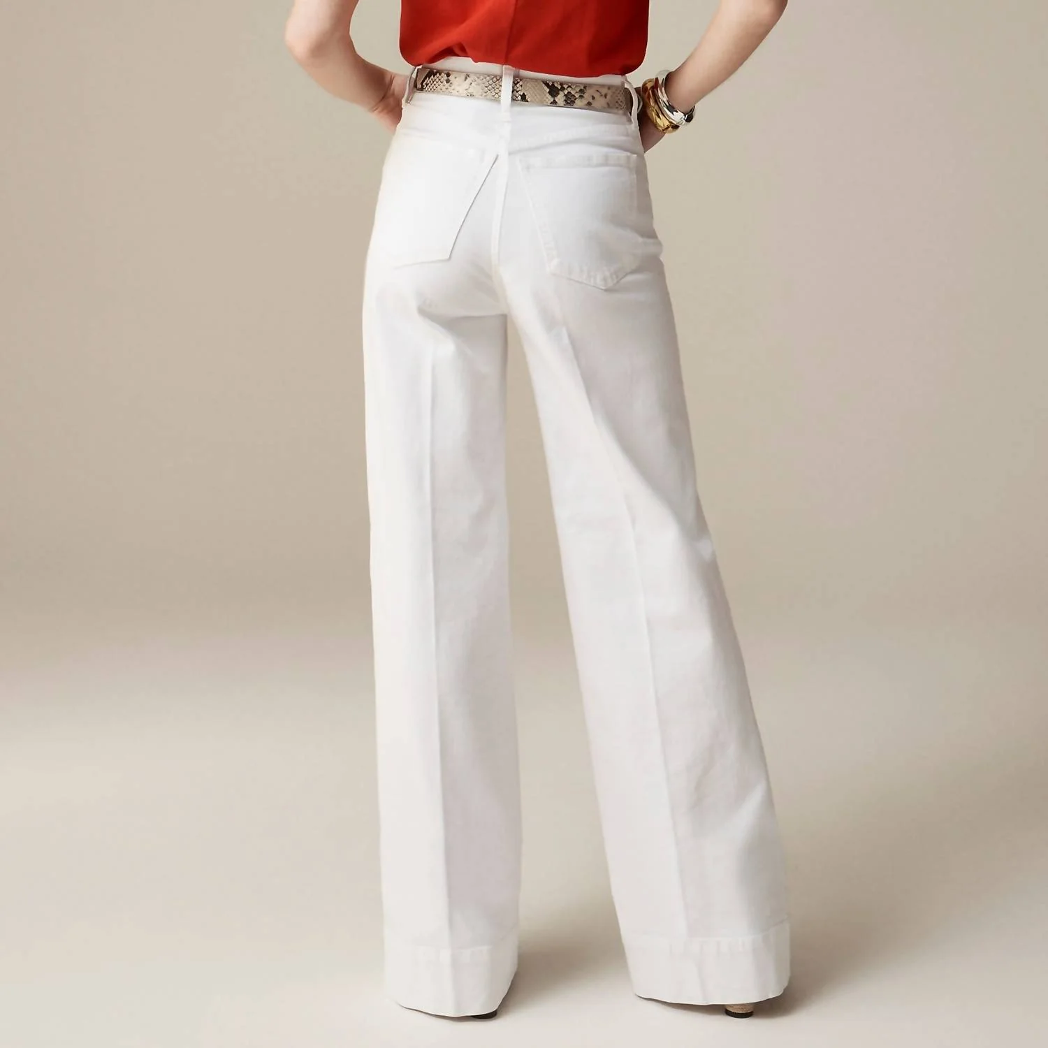 Wide-Leg Denim Trouser In White