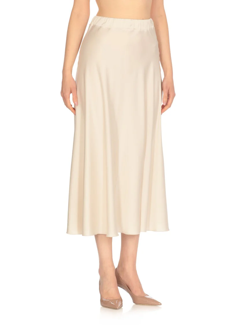 Beige Satin Skirt