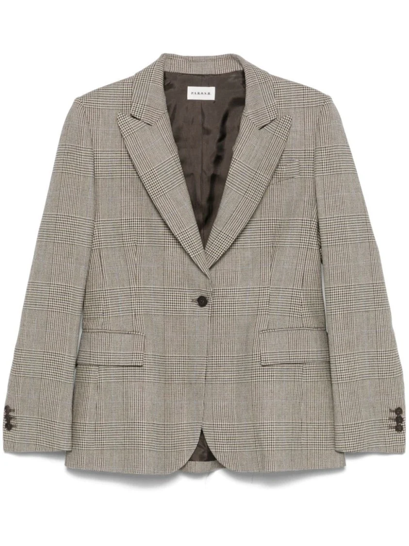 Fantasia Beige Prince Of Wales Check Blazer