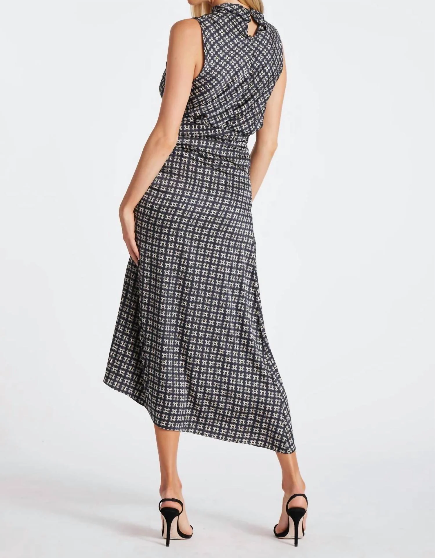 Asymmetrical Midi Skirt In Navy Heritage