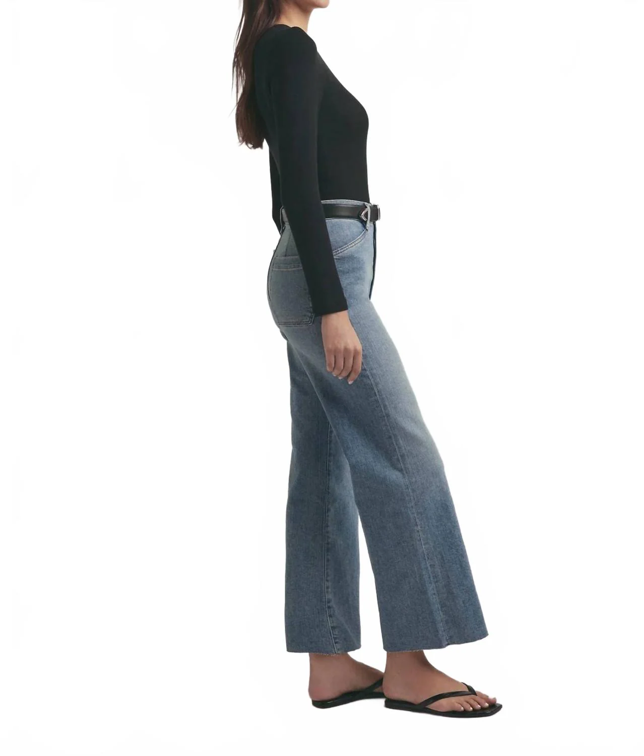 Mischa Super High Rise Wide Leg Ankle Jeans In Monterey