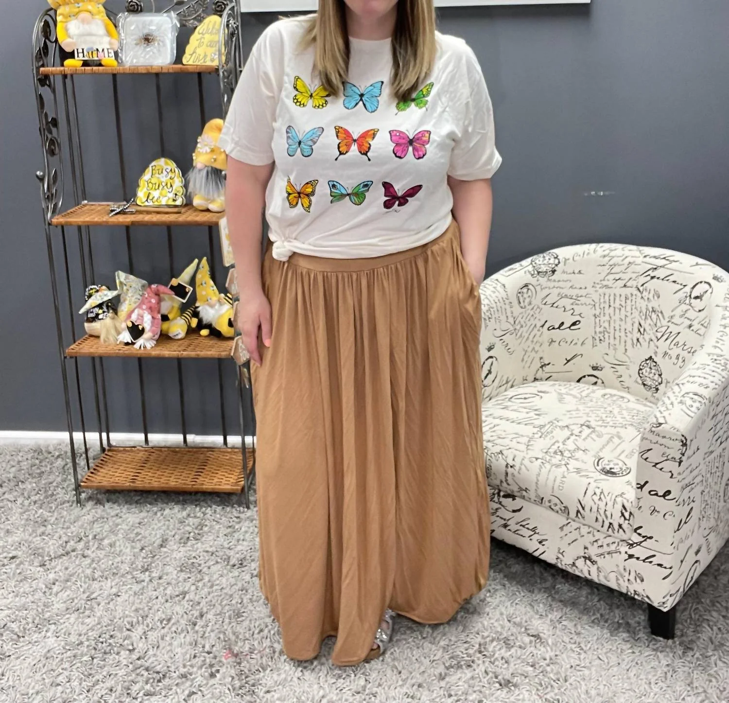 Brenna Pleated Skirt In Brown