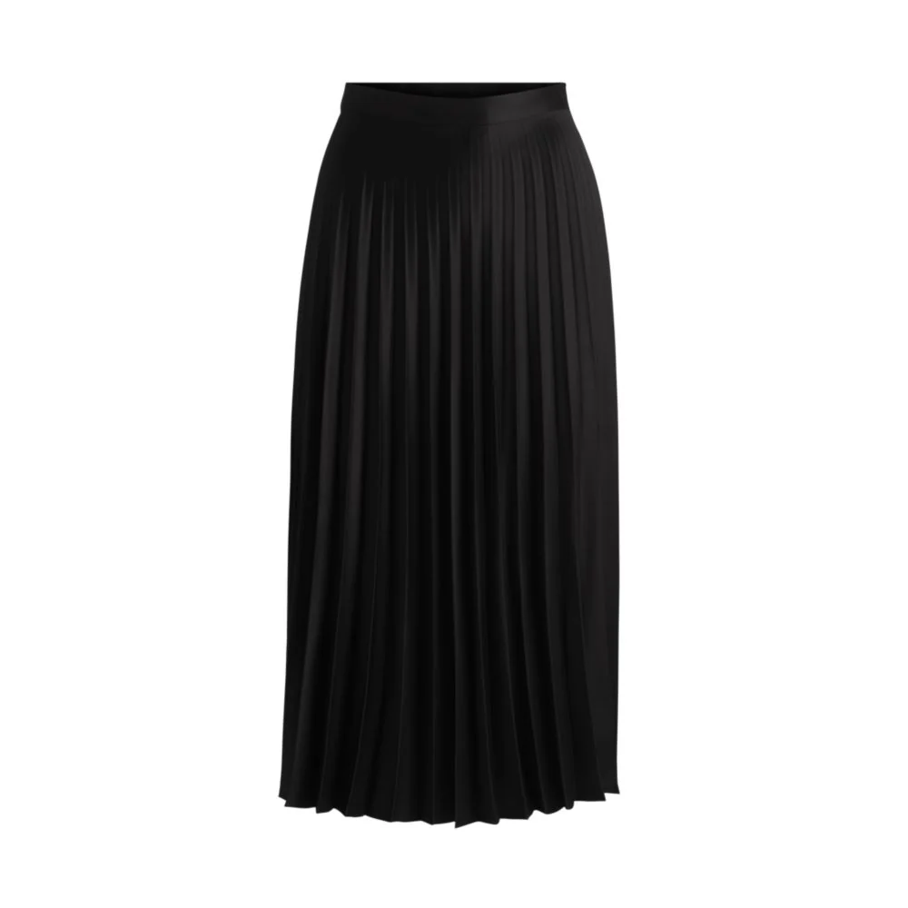 Plissé maxi skirt in satin twill