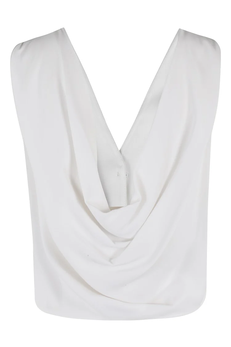 Veronica Vest With V-Neckline And Draped Back