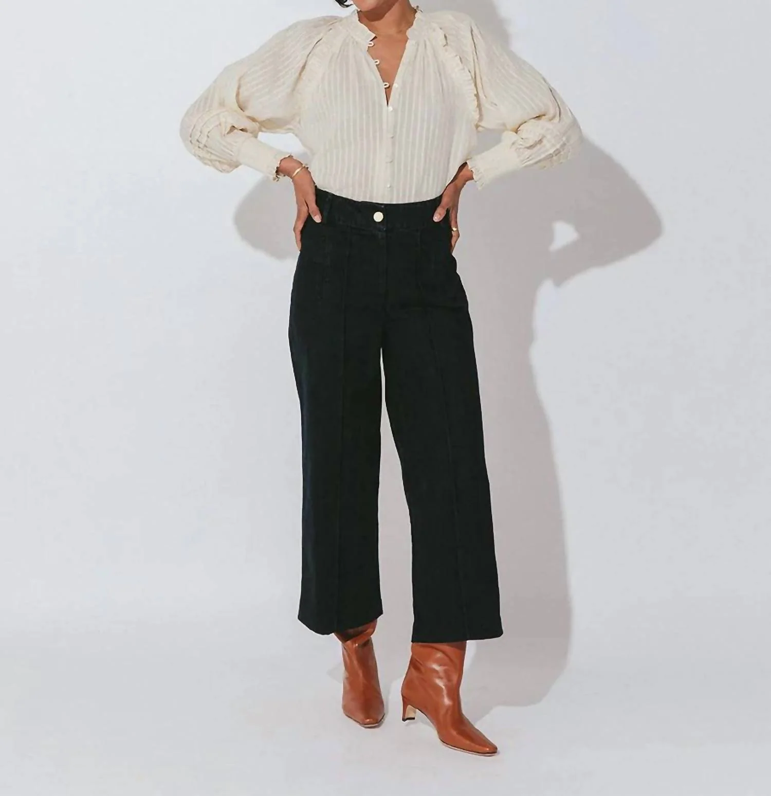 Charlotte Crop Trouser In Dark Denim