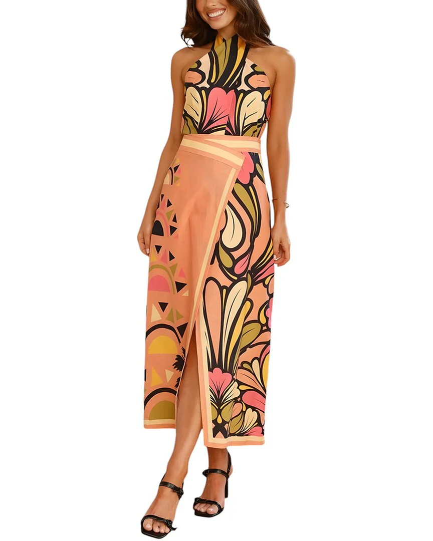 AMINA GLAM 2pc Linen-Blend Top & Skirt Set