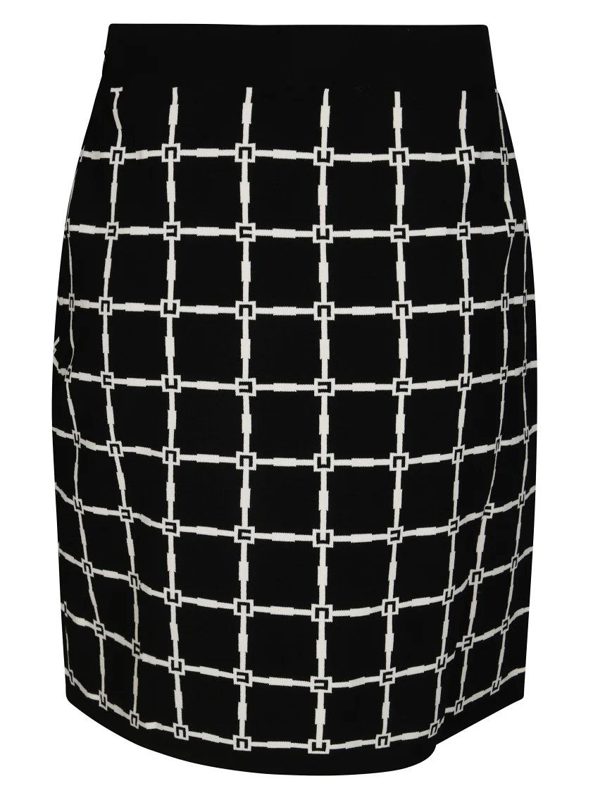 Fitted Skirt With Geometric Pattern