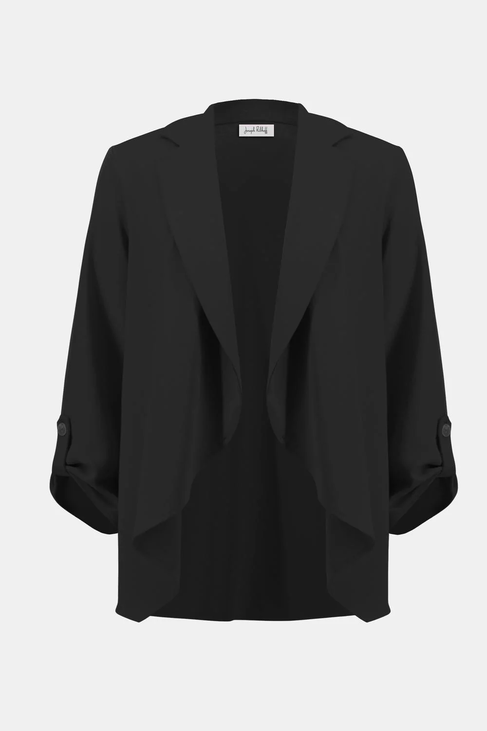 Women's Eggshell Flared Open Blazer In Black