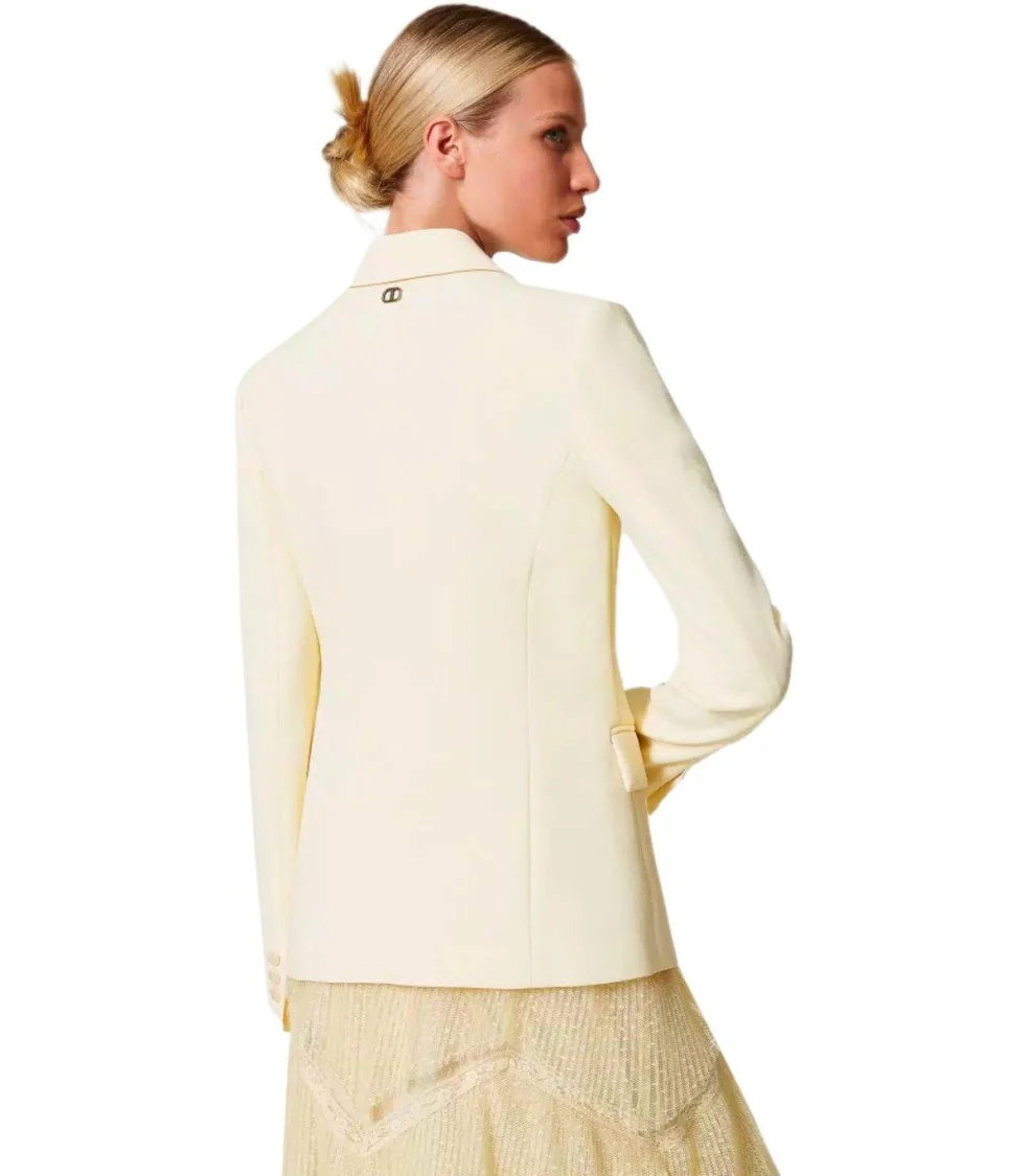 Vanille Crepe Single Breasted Blazer