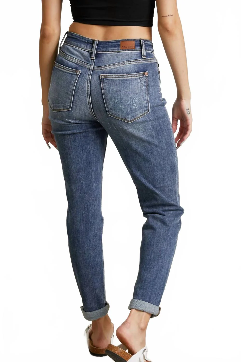 Bleach Splash Boyfriend Jeans In Dark