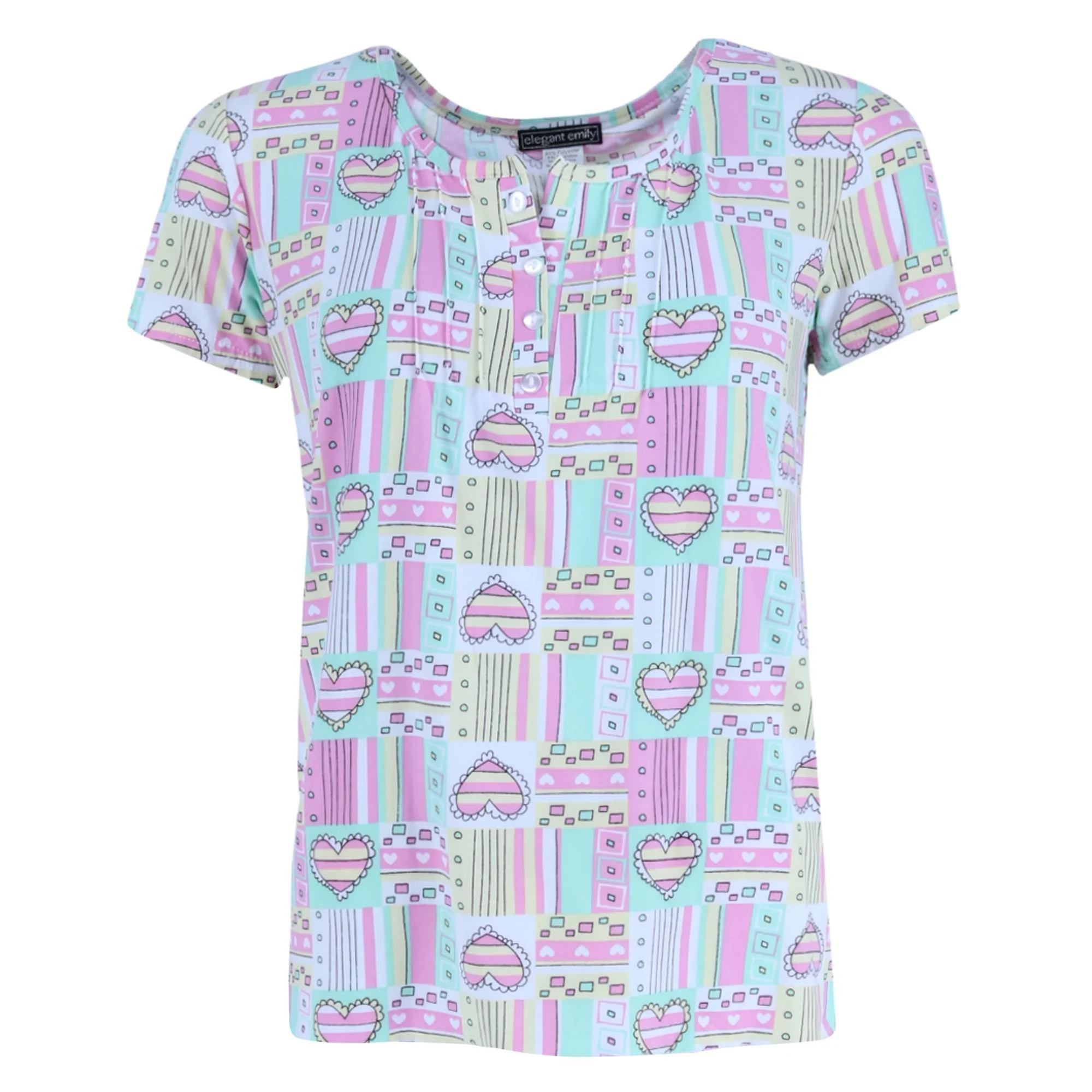 Women's Plus Size Patchwork Hearts Capri Set