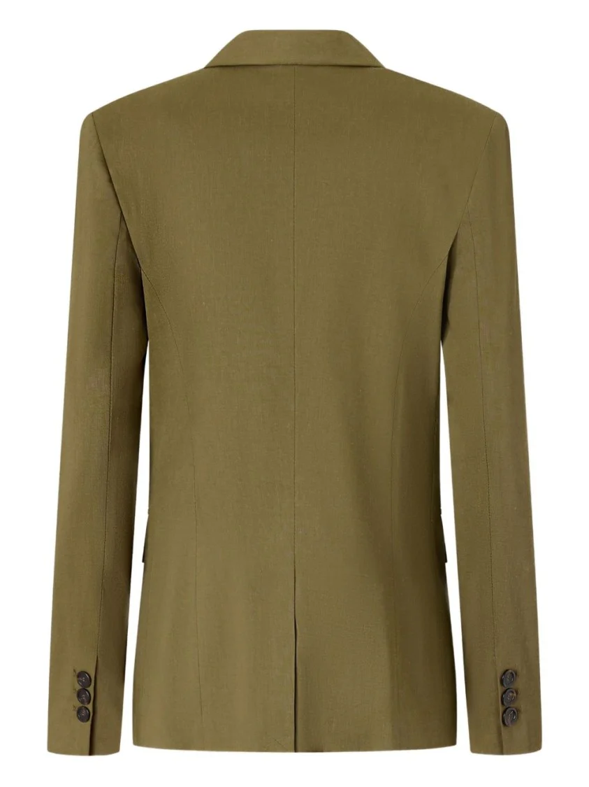 Olive Green Tailored Jacket With Notched Lapels
