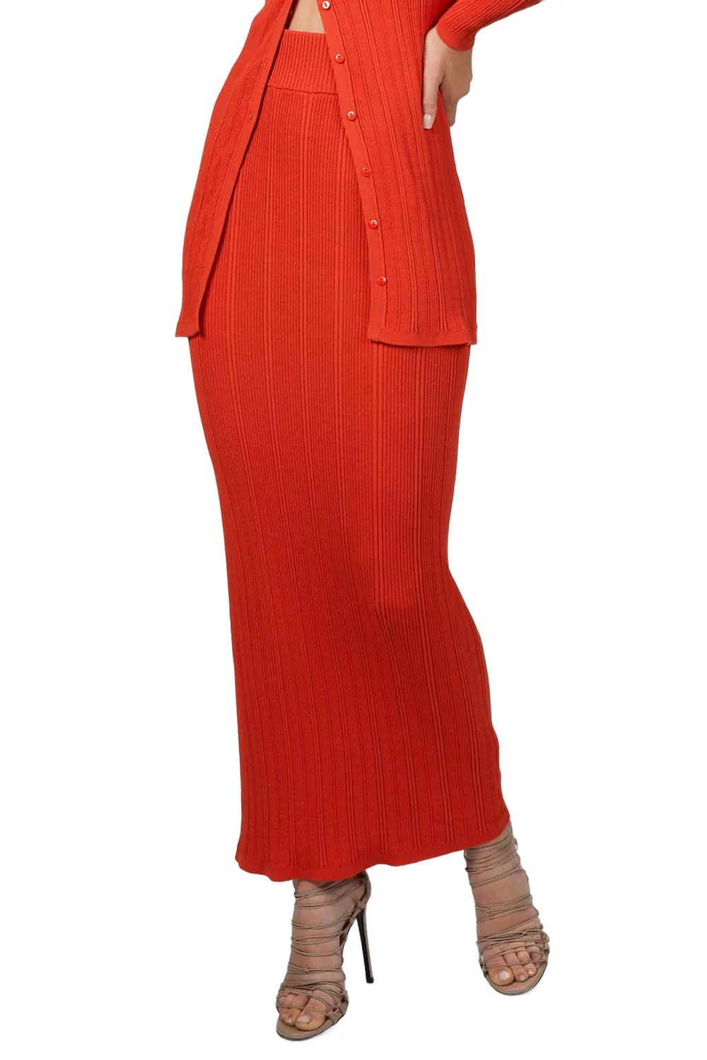 Maribel Knit Skirt In Fire