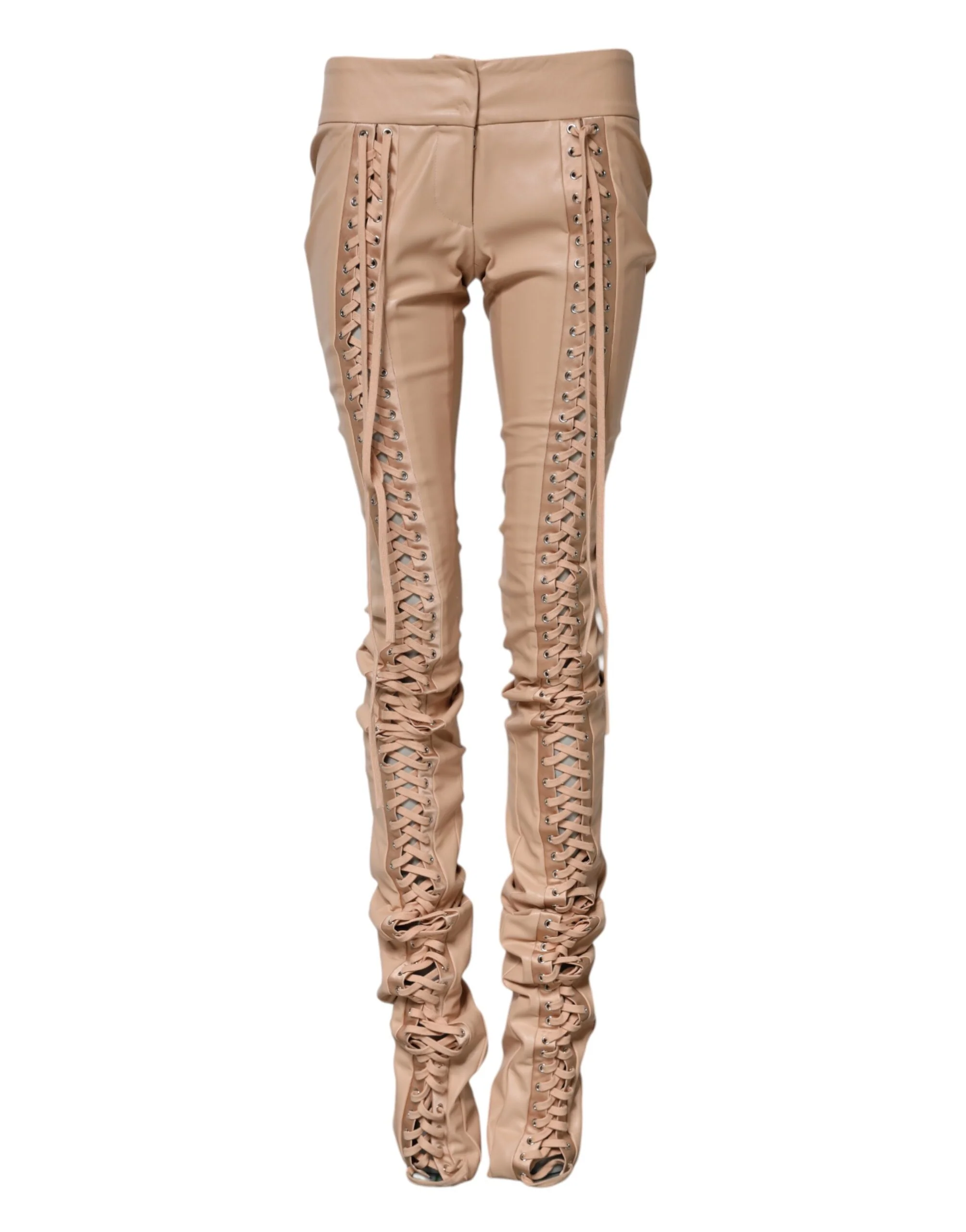 Dolce & Gabbana Lace Details Mid Waist Skinny Women's Pants