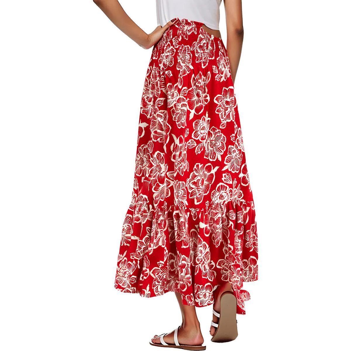 Siesta Key Beach Womens Printed Cotton Maxi Skirt