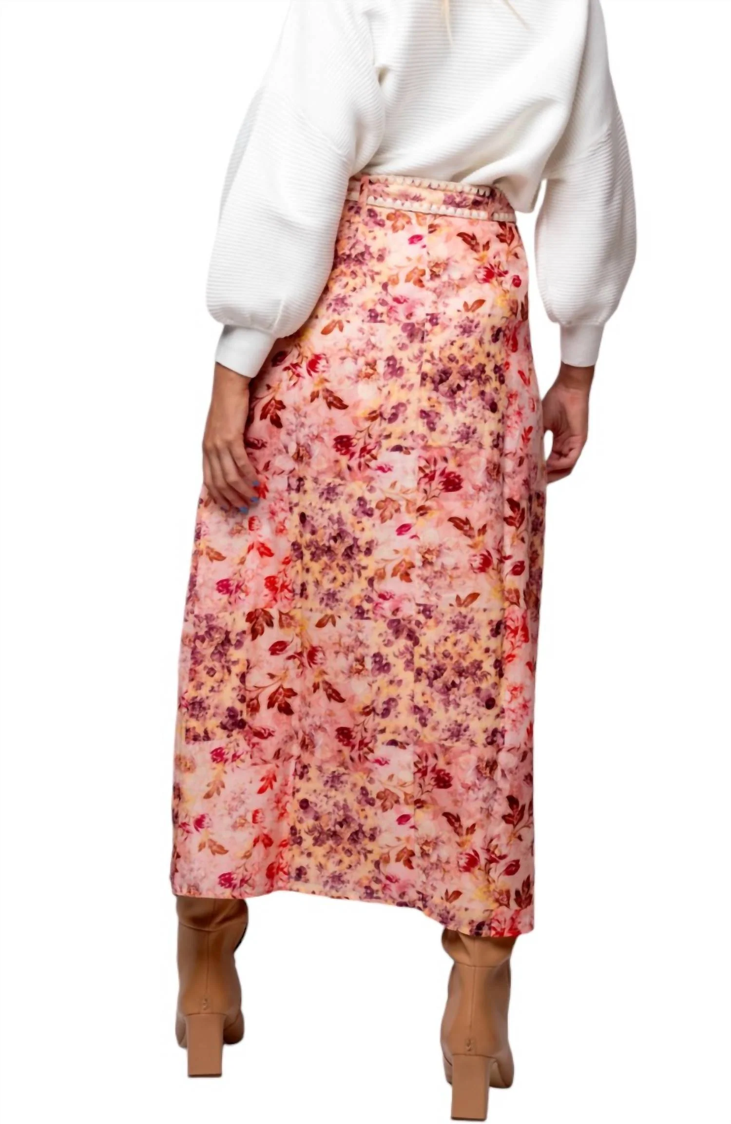 Portia Skirt In Pink Ditzy Floral