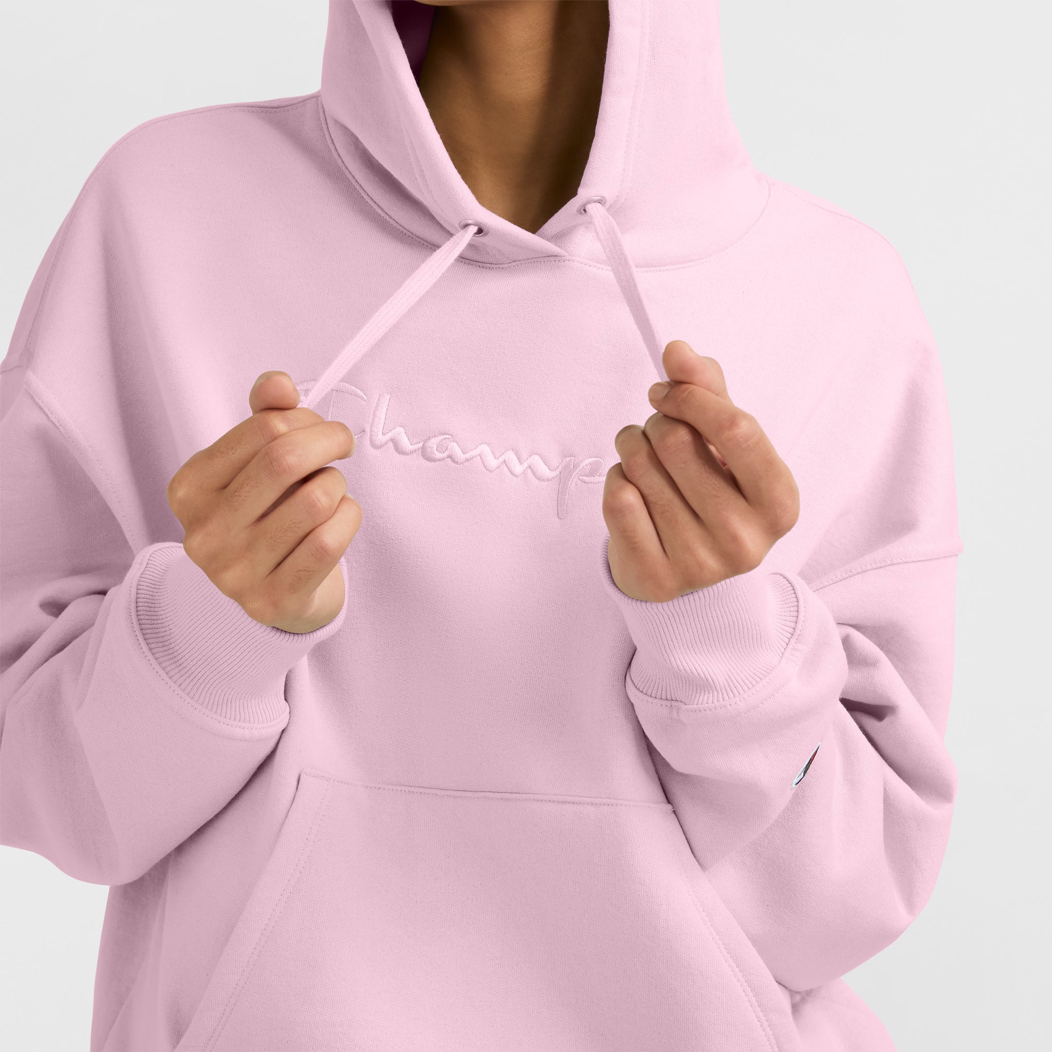 Powerblend Hoodie, Relaxed, Full Embroidered Script Logo