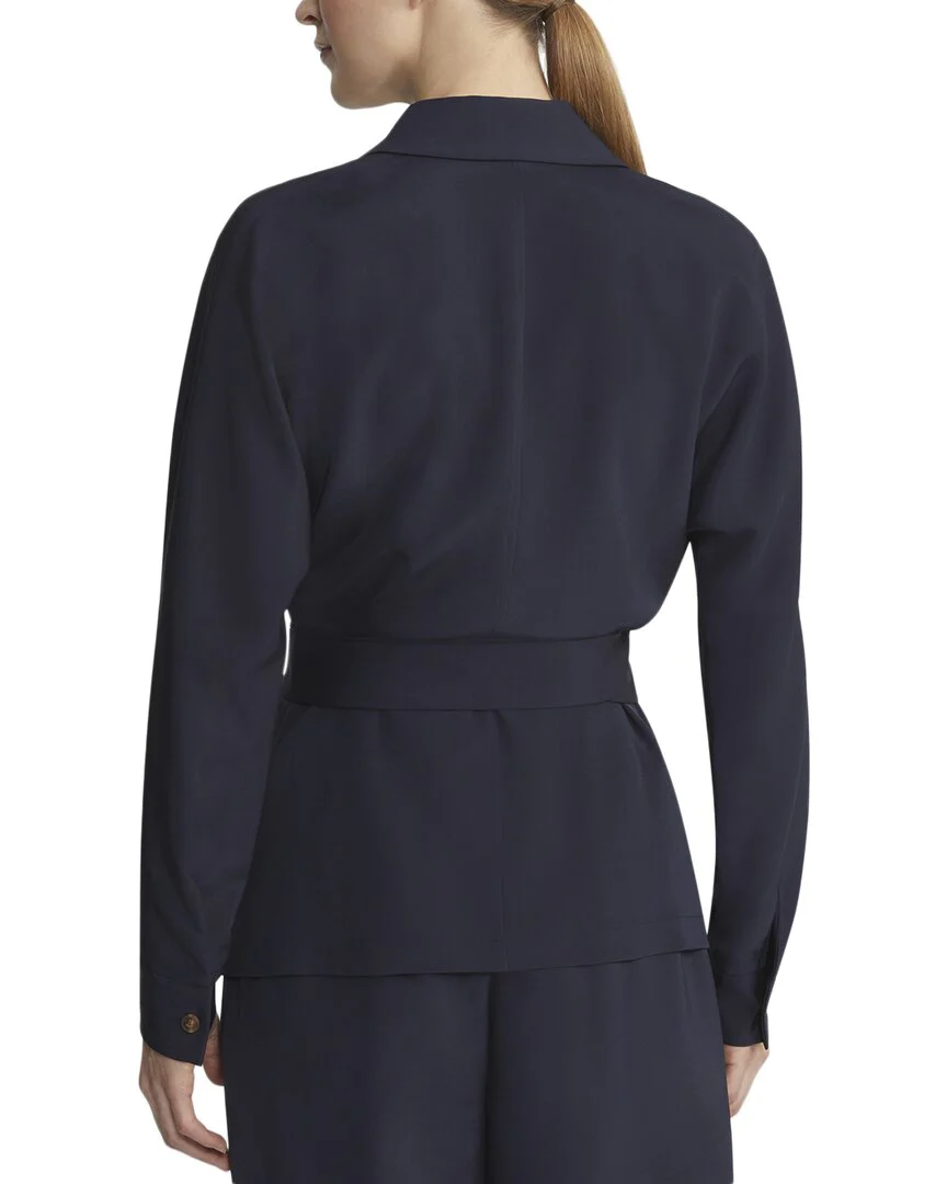 Lafayette 148 New York Dolman Wrap Silk-Blend Shirt Jacket