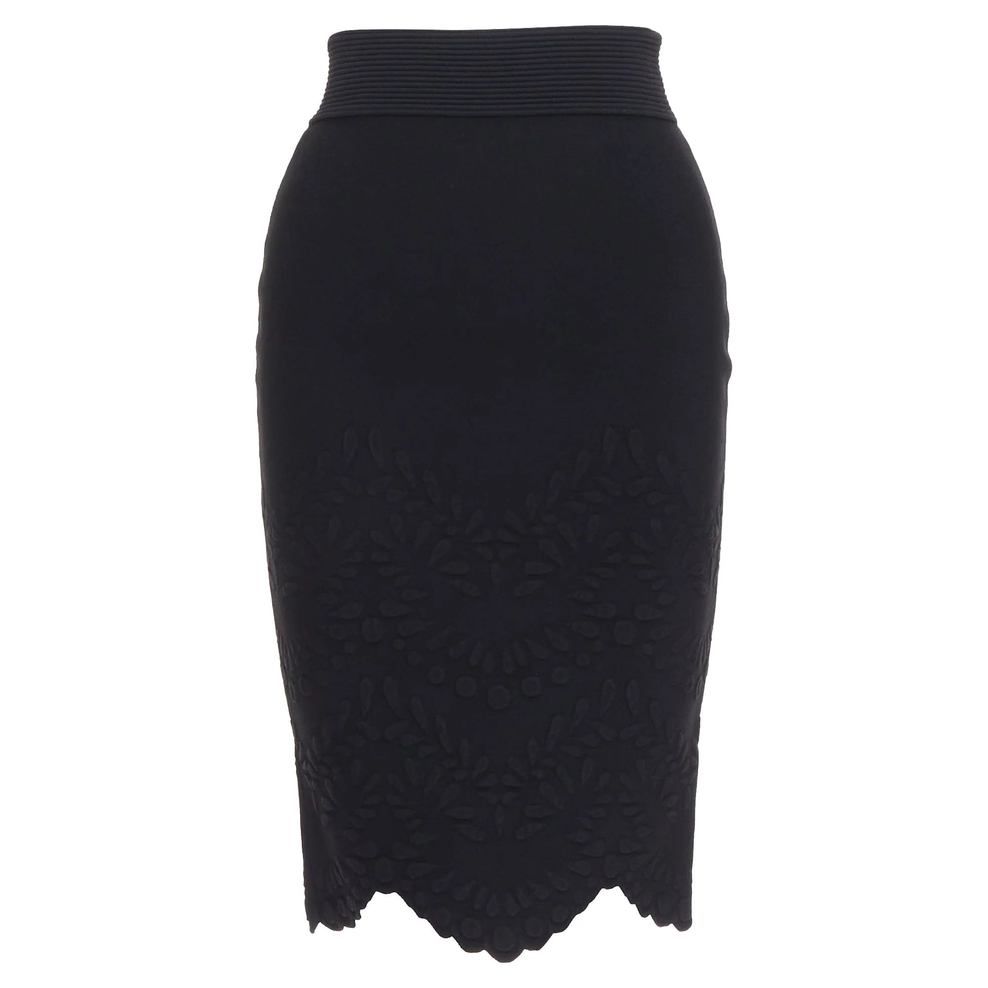 Alexander McQueen black knit pencil skirt