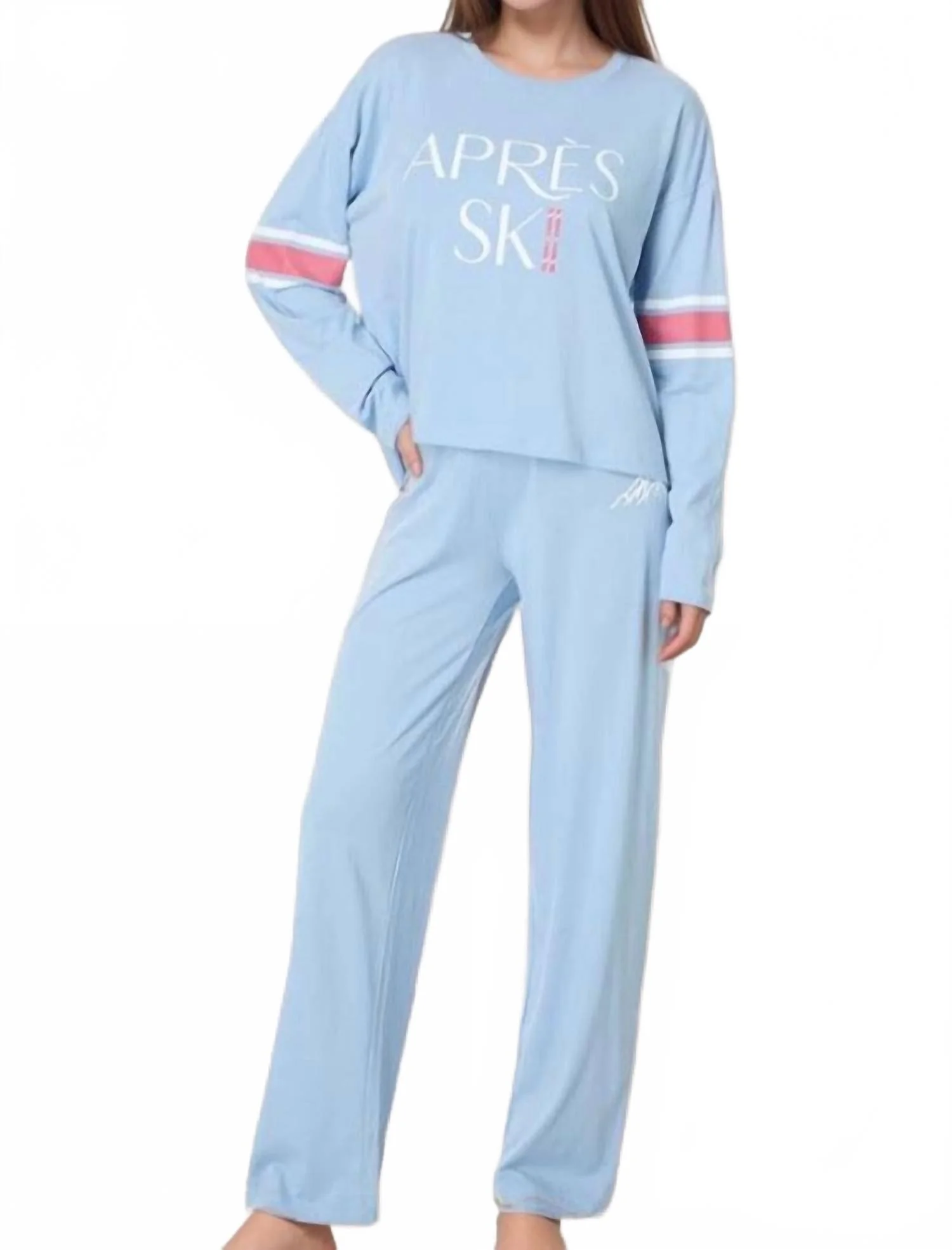 Modal Jersey Softee Pajama Set In Dusty Blue