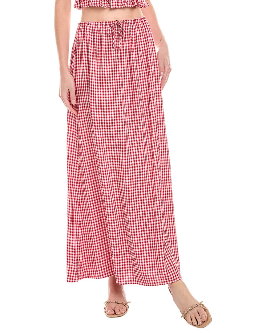 WeWoreWhat Linen-Blend Midi Skirt