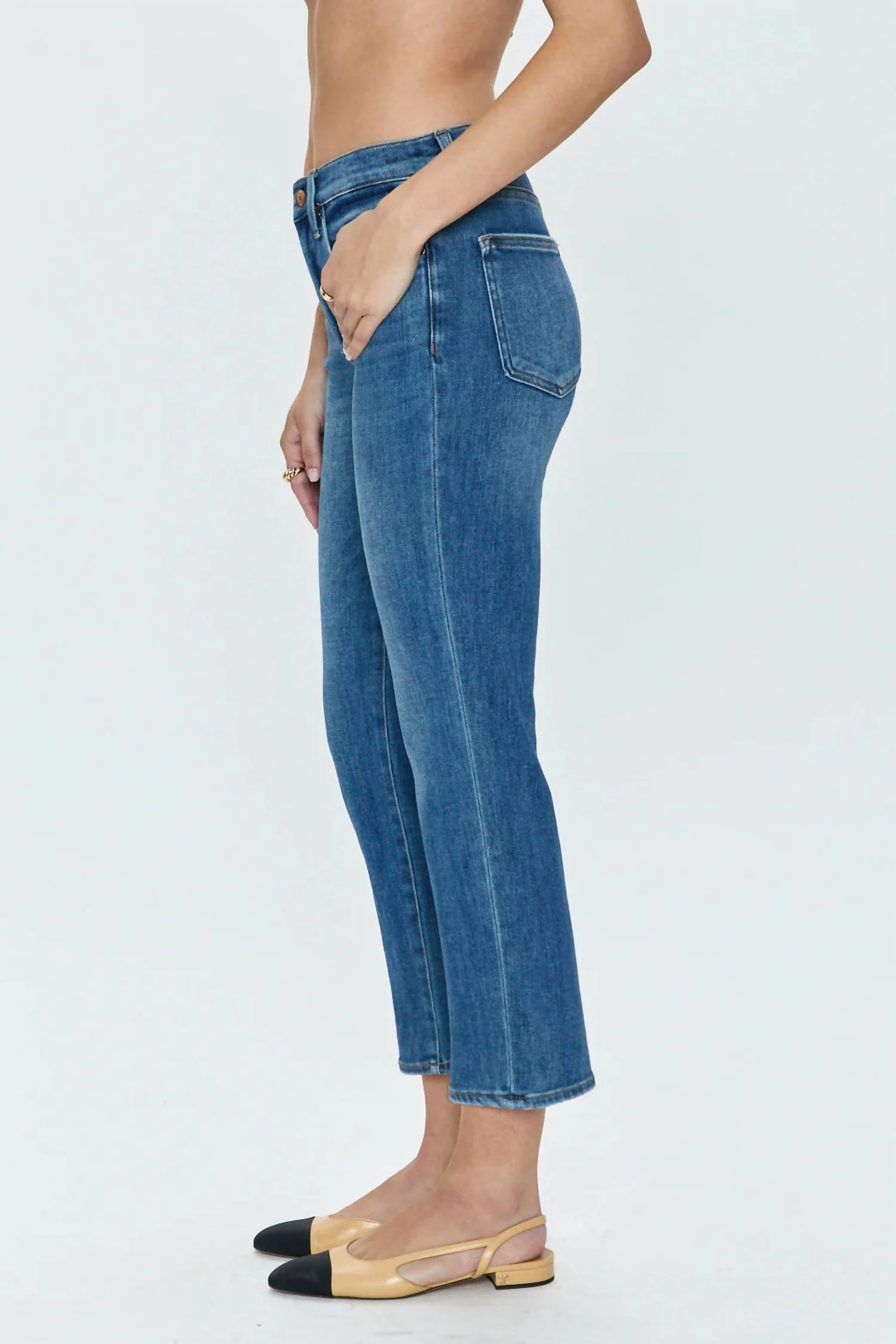 Lennon High Rise Crop Bootcut Jeans In Amaya