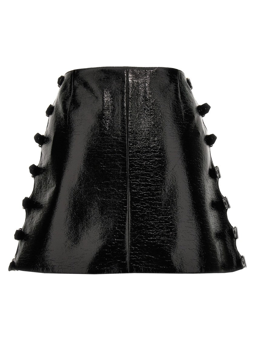 Vinyl Mini Skirt With Flared Silhouette
